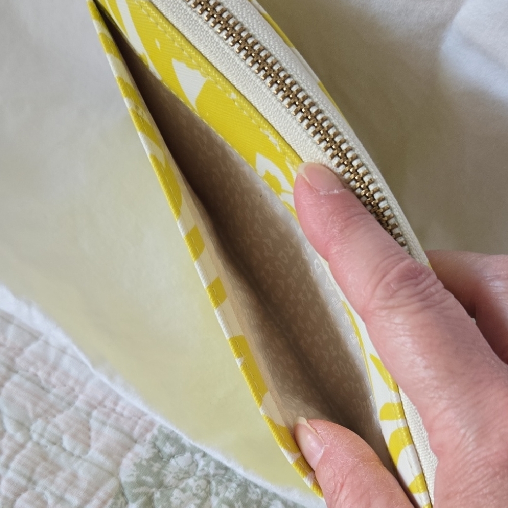 Kate Spade Yellow Leaf Patterned Zip Wallet - Picture 5 of 16